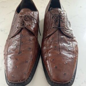 Mezlan Brown Ostrich Oxfords
